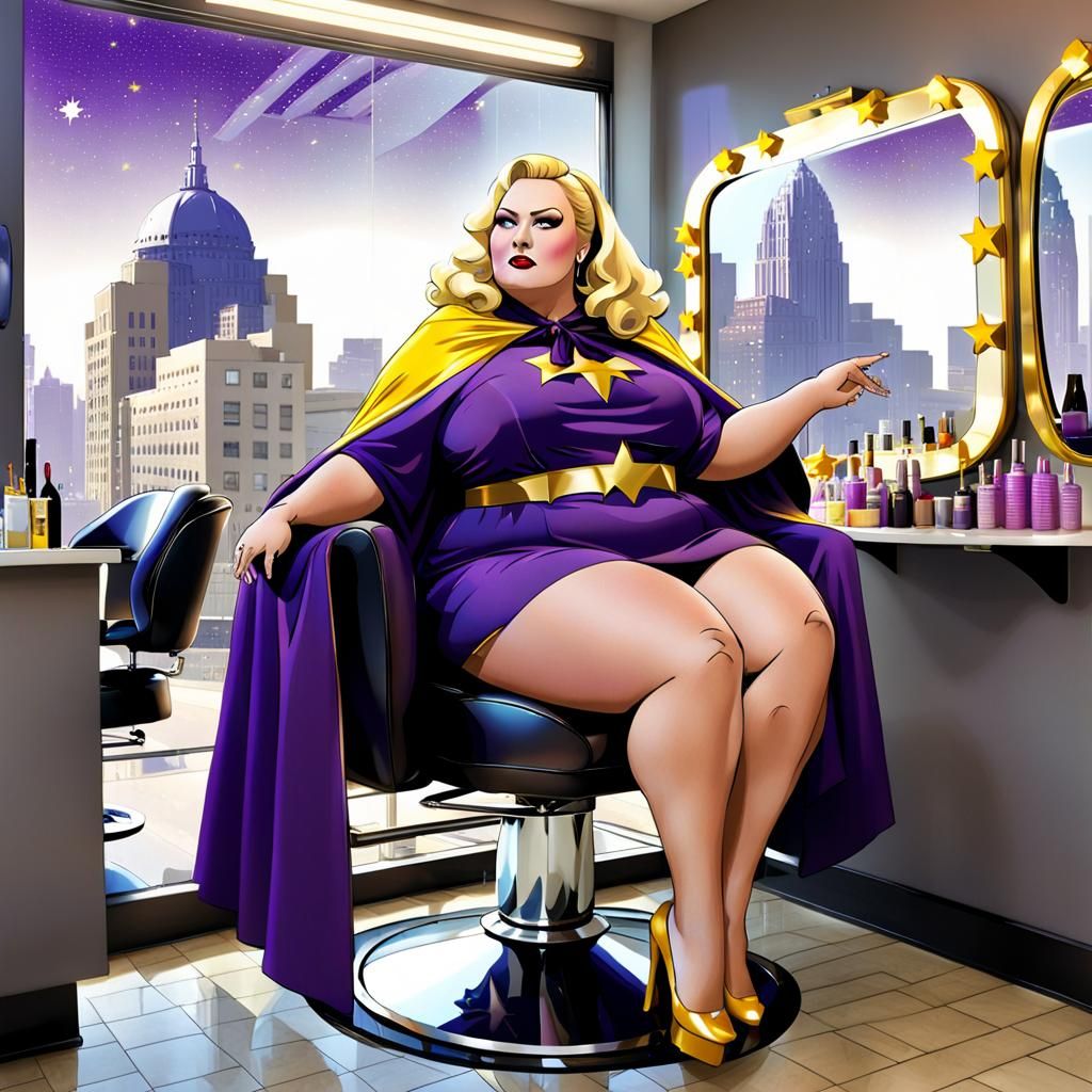 Supergoddess in Martian City, Art Deco Style