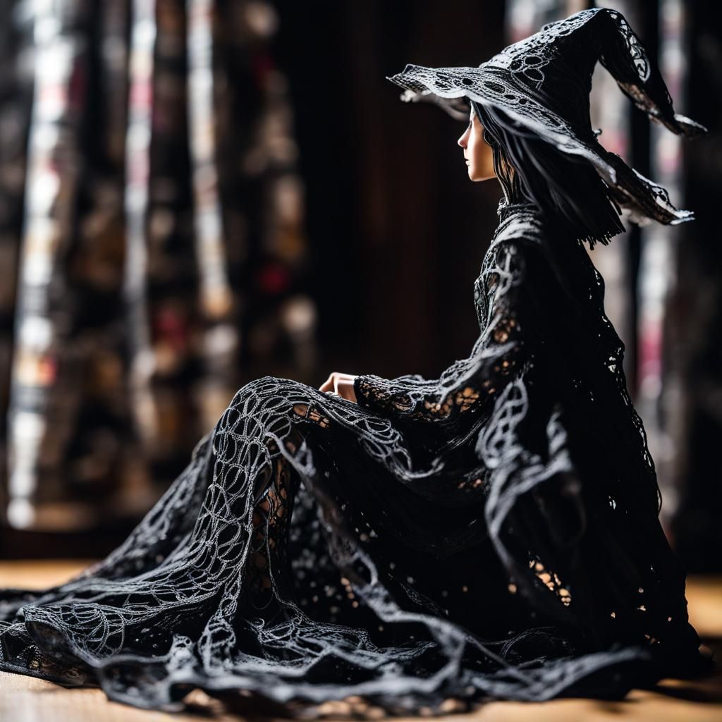 Abstract Witch Sculpture Crafted from Recycled Materials