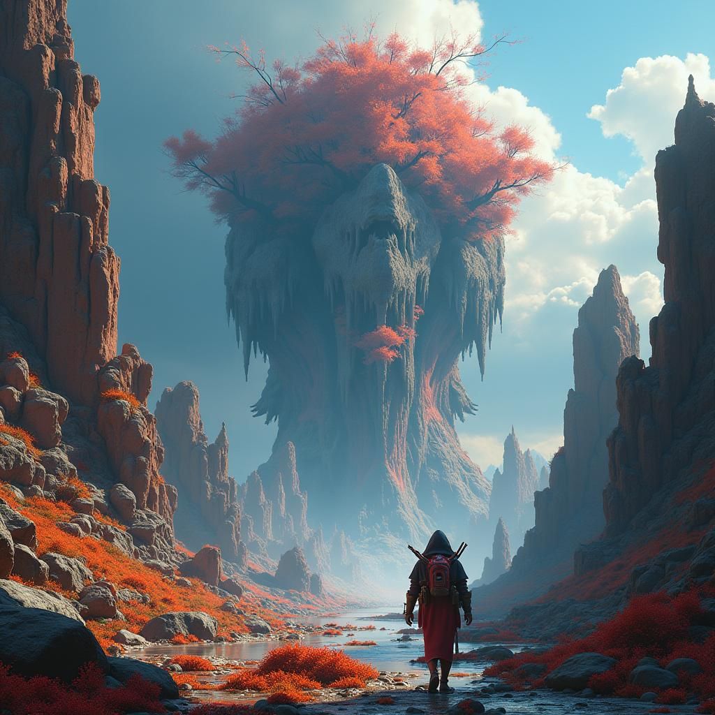 Detailed Fantasy Landscape Art in Splash Screen Style