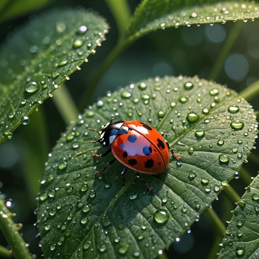 Ladybug Macro in Anime-Inspired 3D Art