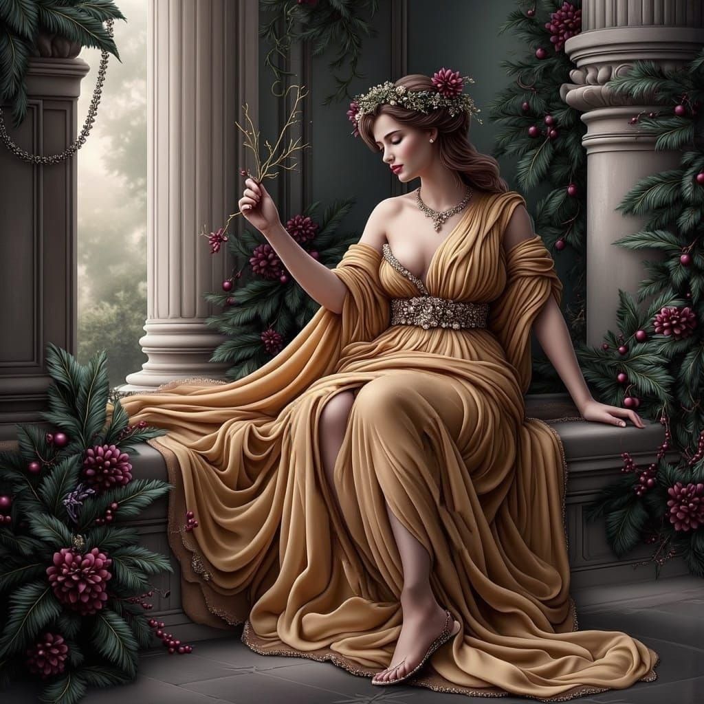 <lora:Gothic:1.0> Beautiful ancient Rome Goddess, hyper-realistic, hyper-detailed image, 16k