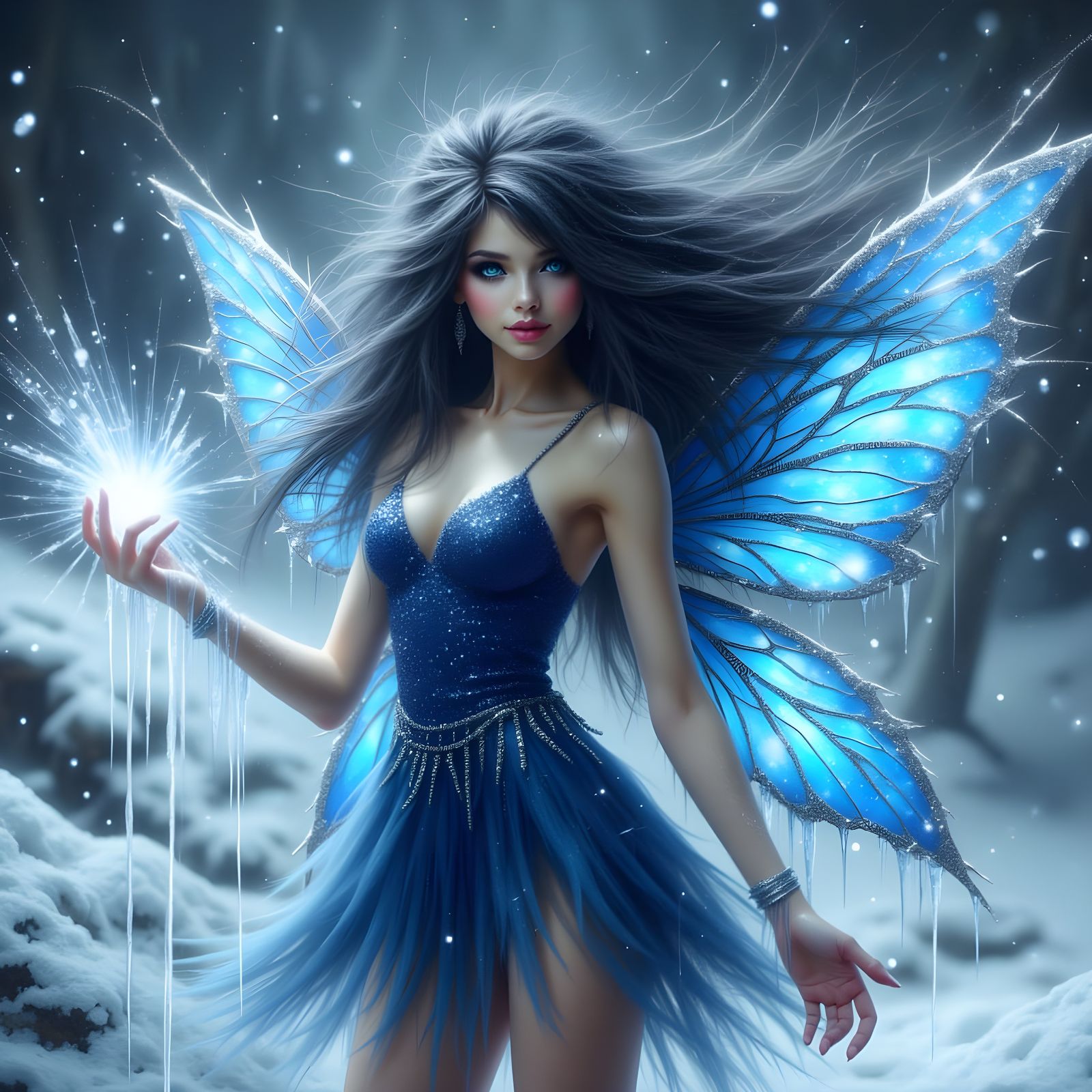 Faerie Spellcaster Conjures Winter Storm