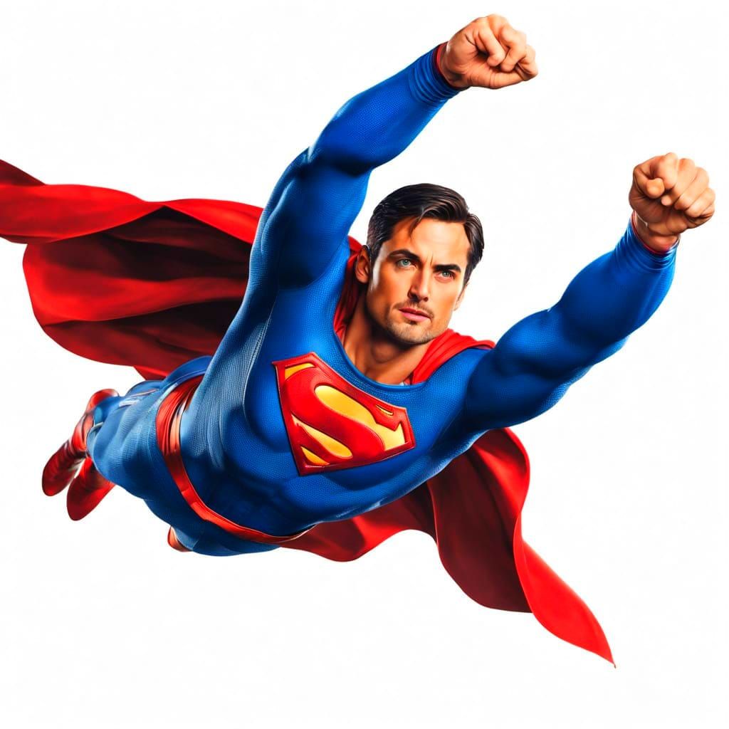 Superman Portrait in Hyperrealistic Style