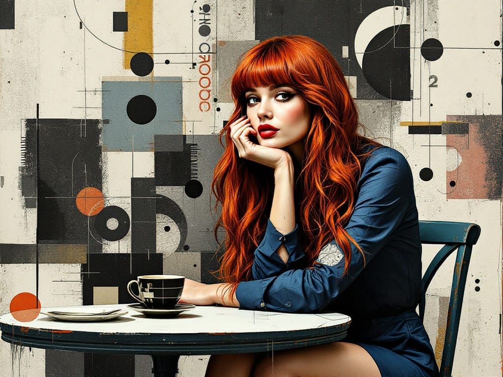 Absurdist Portrait of a Fashionable Woman in Dada-Inspired S...