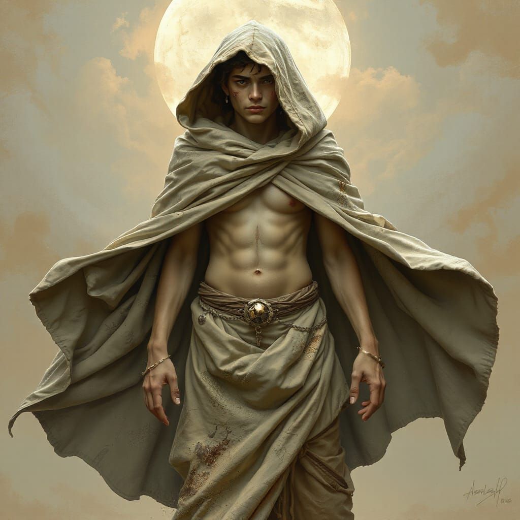 Sandman: Mystical Figure in Digital Painting Style