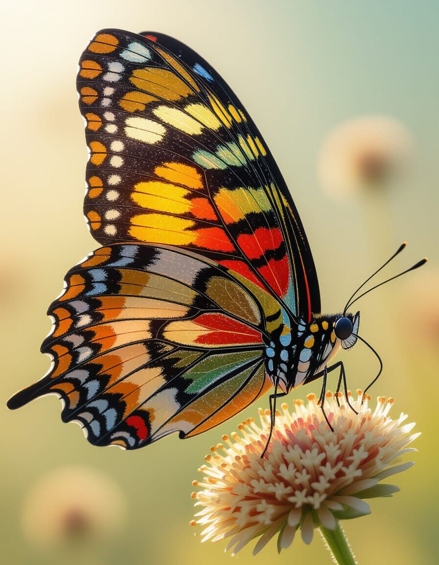 Butterfly Wing Close-Up: Intricate, Shimmering Patterns