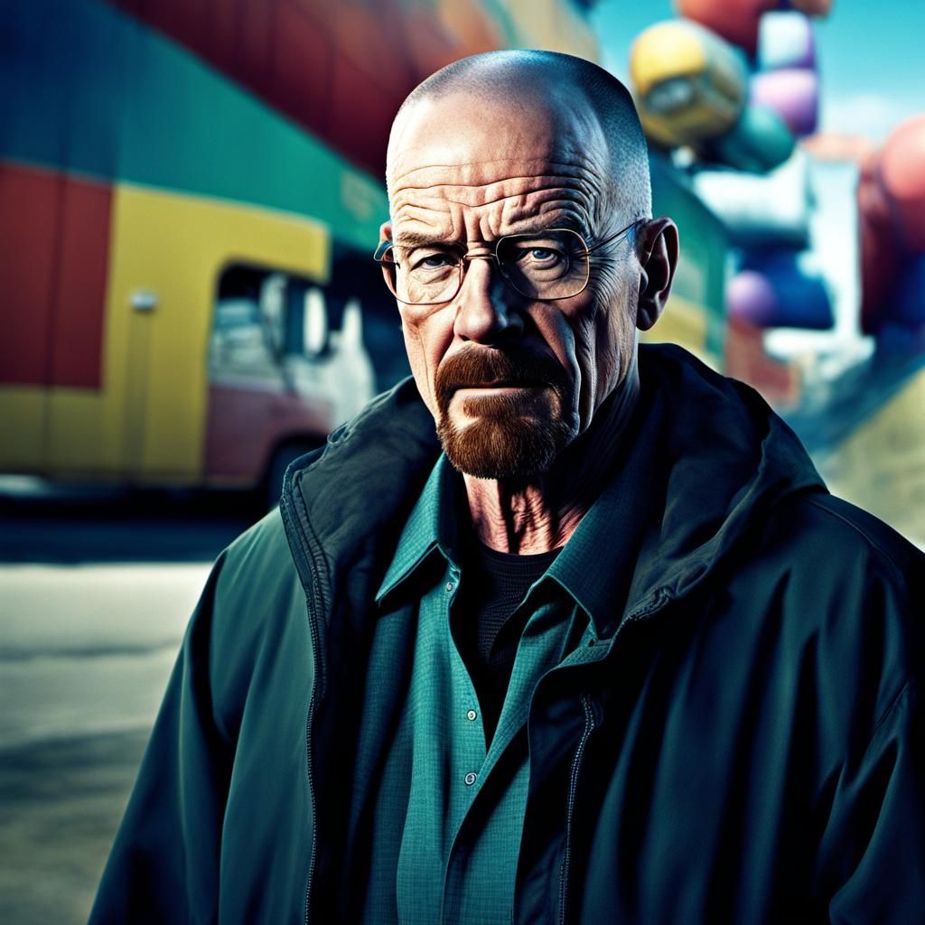 Walter White Portrait with Colorful Background