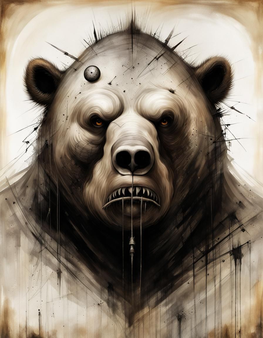 Demonic Cyborg Bear in Volcanic Hyperspace