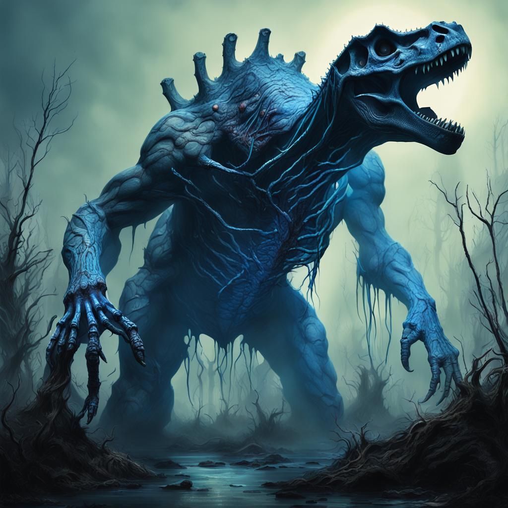 Dinosaur Flesh Golem in Forsaken Swamp