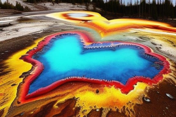Yellowstone heartscape acid pools