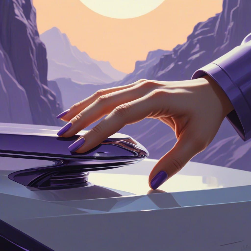 Feminine Future: A Delicate Hand Presses a Modern Button