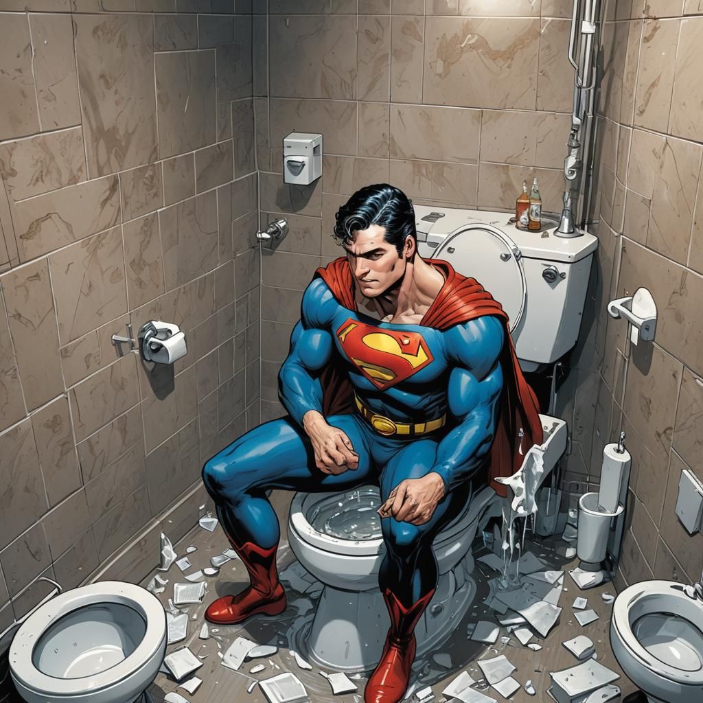 Superman Enters a Toilet: Comic Book Art
