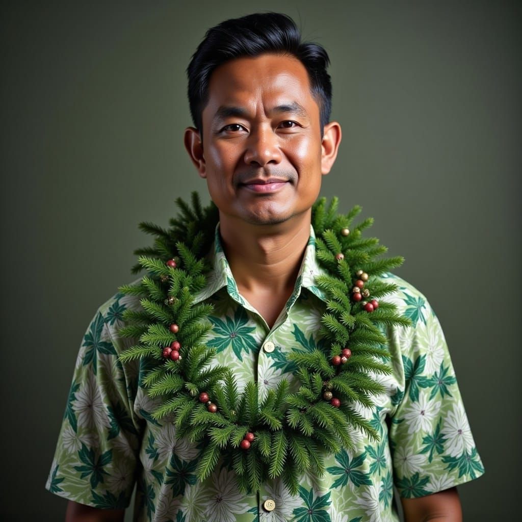 Traditional Indonesian Man in Festive Batik