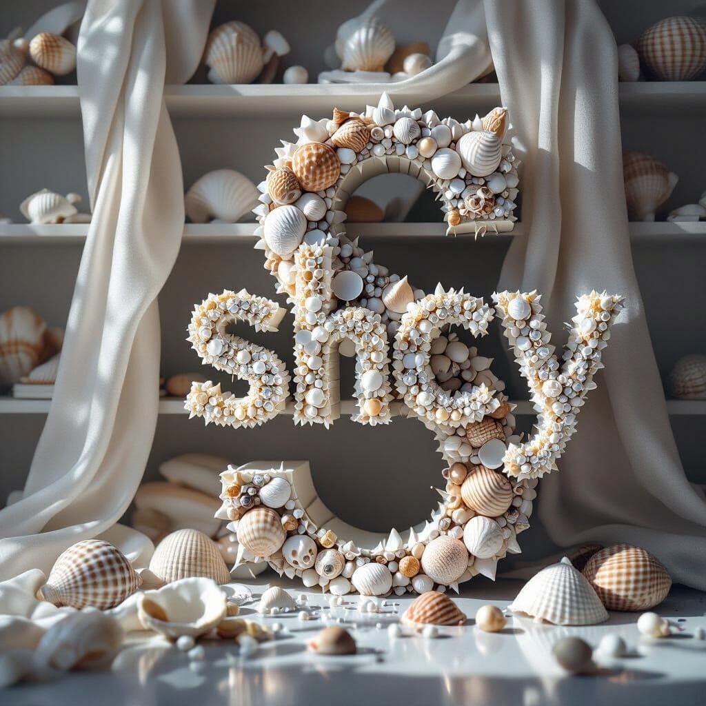 Russian Letter Ш Formed From Realistic Objects