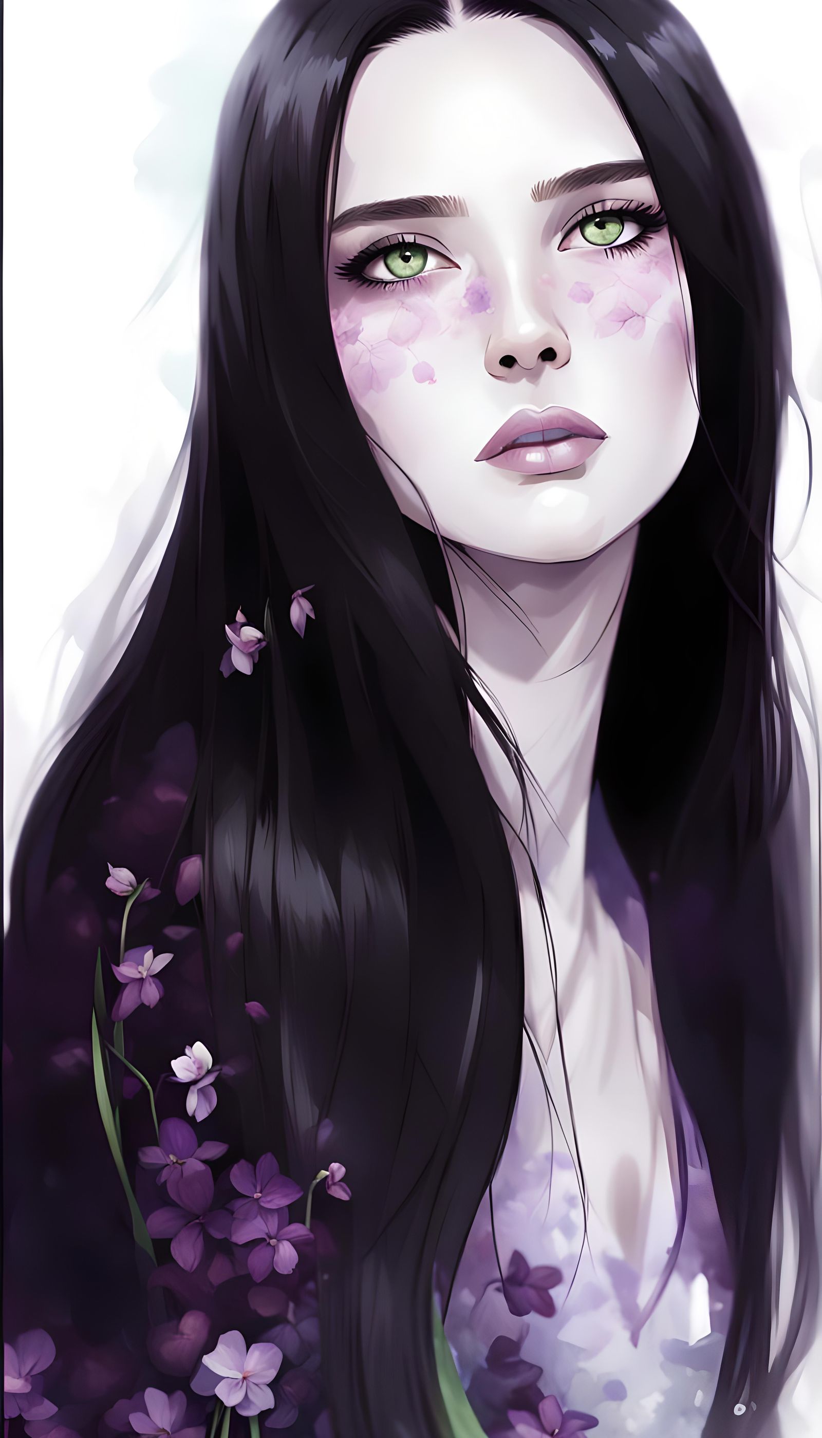 Elegant Woman with Green Eyes in Velvet Dress