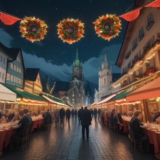 Oktoberfest Celebration in Munich: 3D Anime Art