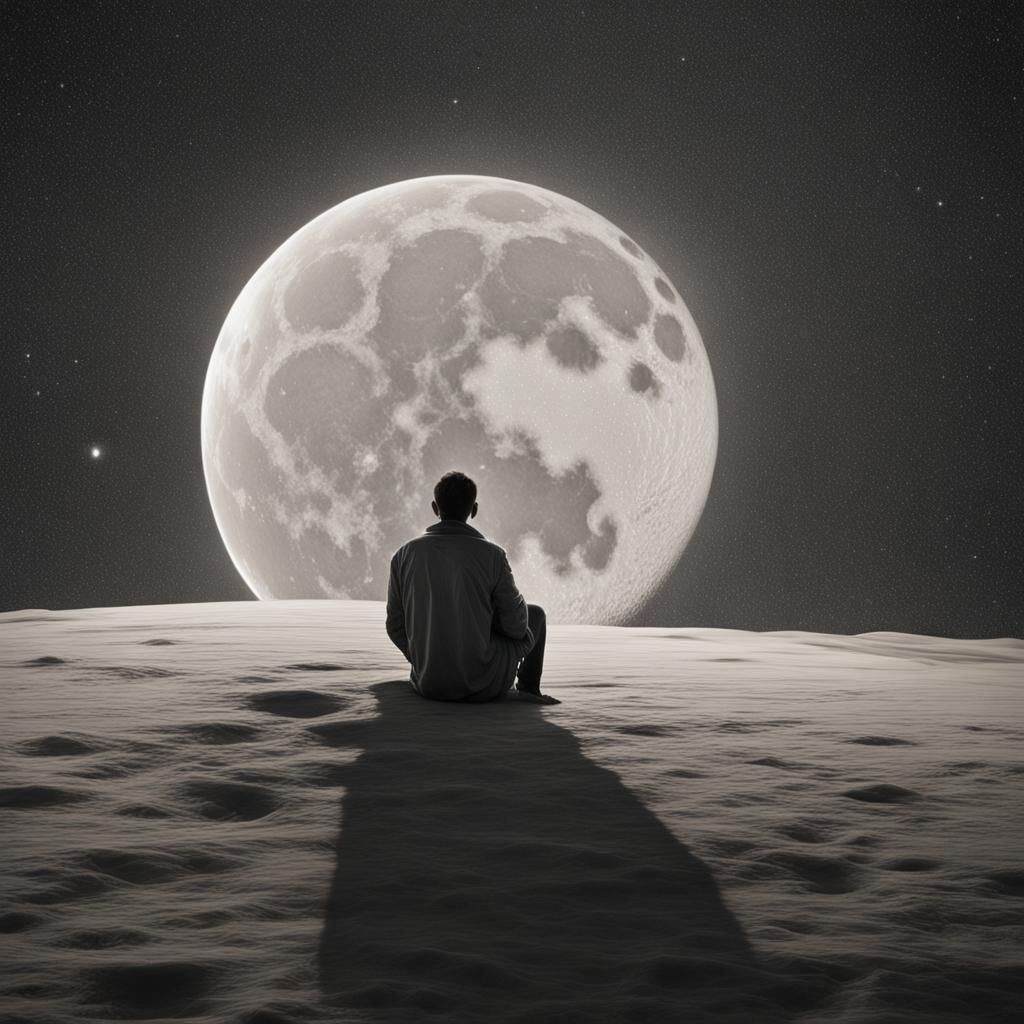 Moon Witch Sprinkling Stars, Detailed Matte Painting