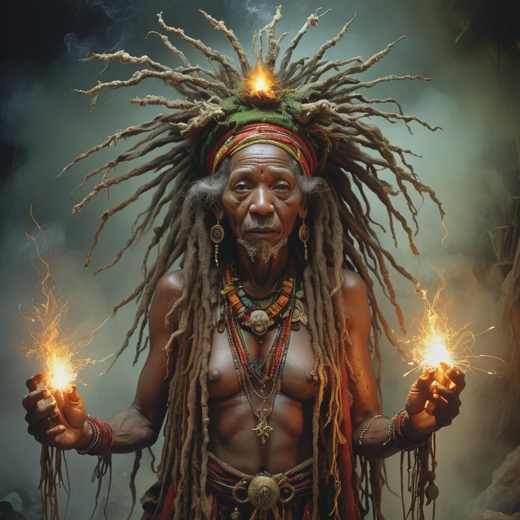 Rasta Queen Witch Doctor Portrait by Dalmau