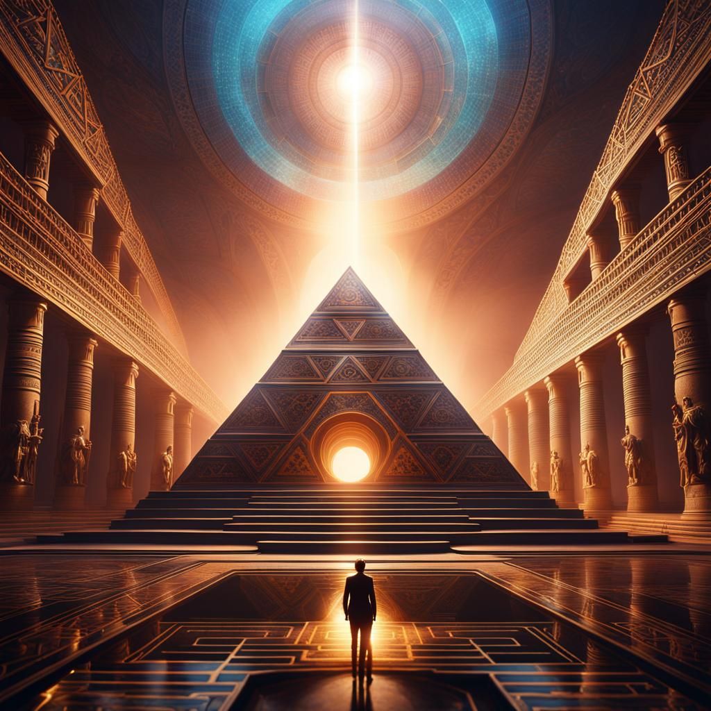 Ethereal Pyramid Interior in Detailed Matte Painting