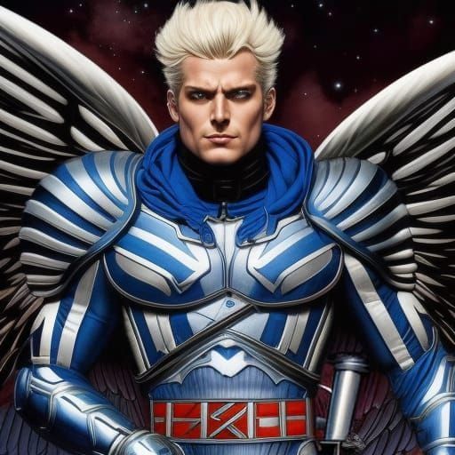 Archangel with Metal Wings Comic Book Art