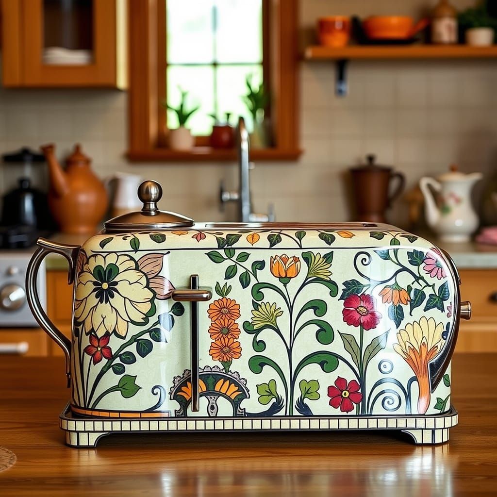 Art Nouveau Toaster and Kettle Combo Design