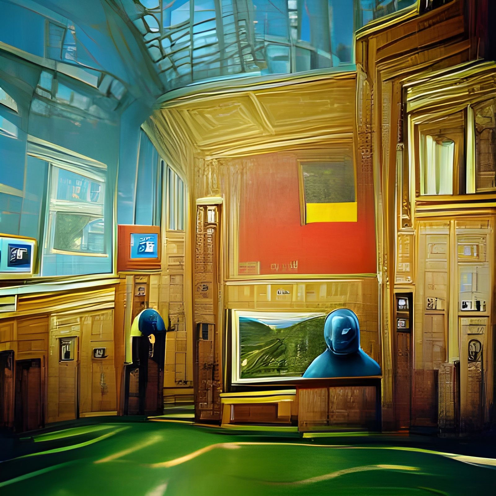 Royal Palace Interior: Surreal Impressionist Art