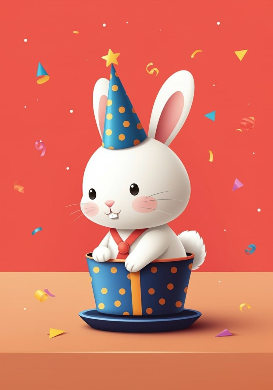 Hoppy Birthday Contemporary Greeting Card Design