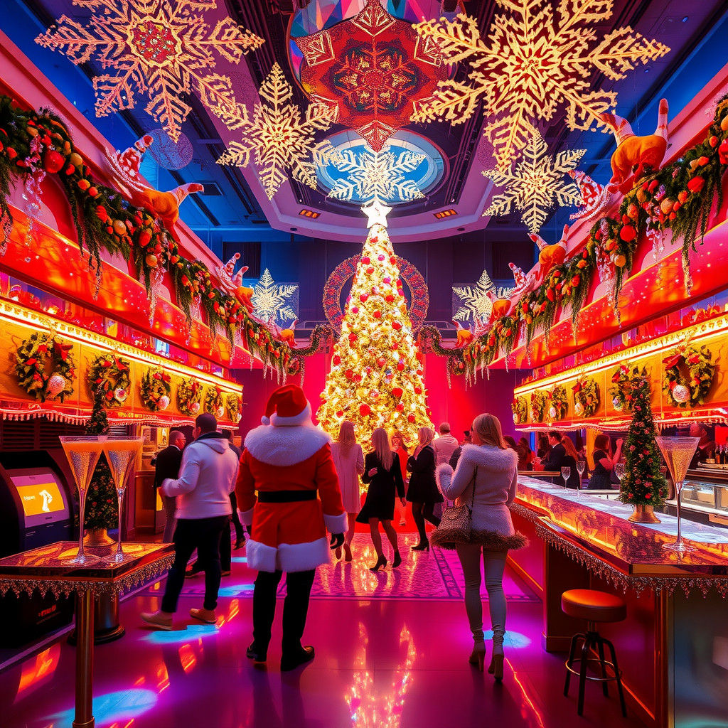 Christmas Nightclub in Art Deco Futuristic Style