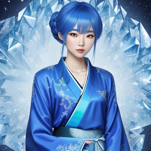 Enchanted Korean Goddess with Iridescent Skin