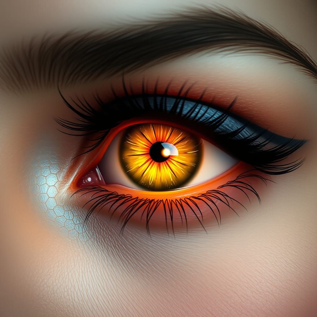 Surreal Hazel Eye in Art Nouveau Style