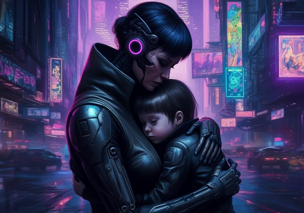 Motherly Love in a Cyberpunk Utopia
