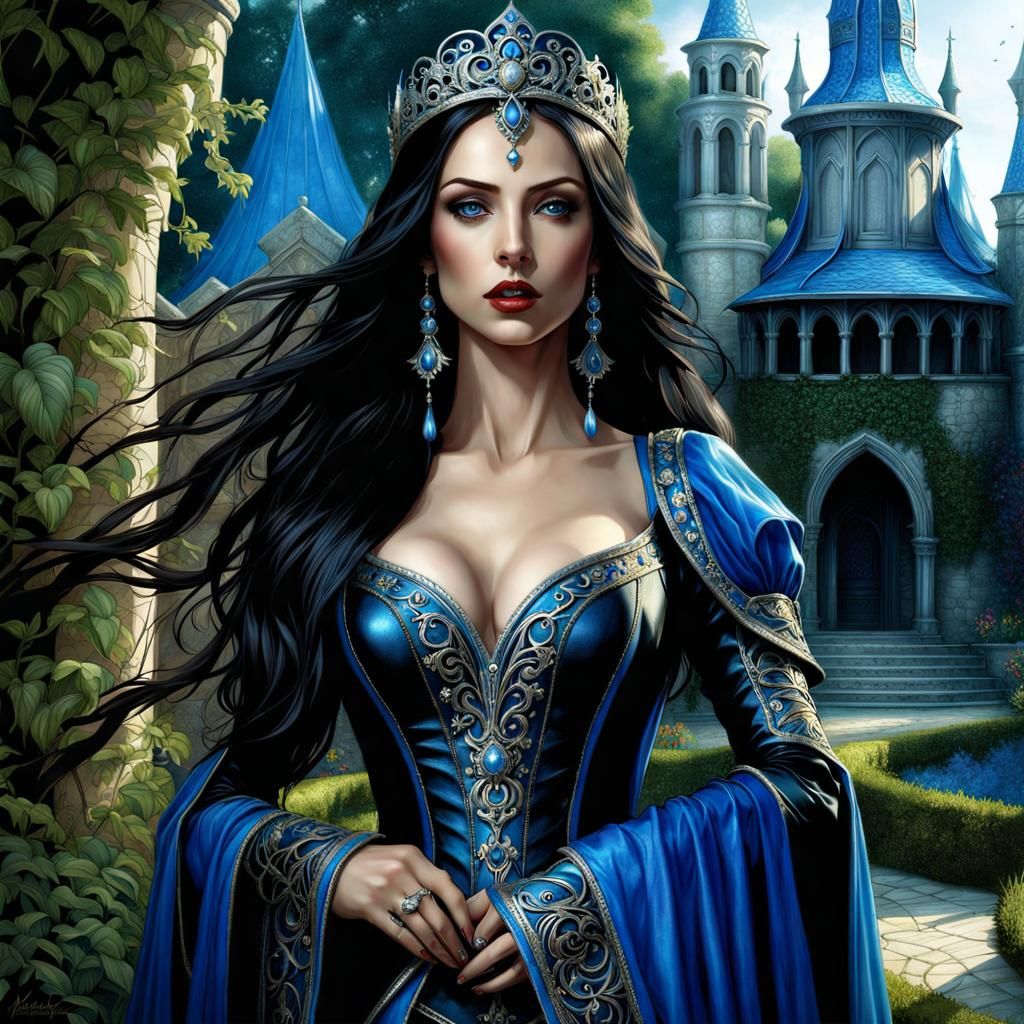 Gothic Medieval Princess in Fairytale Garden