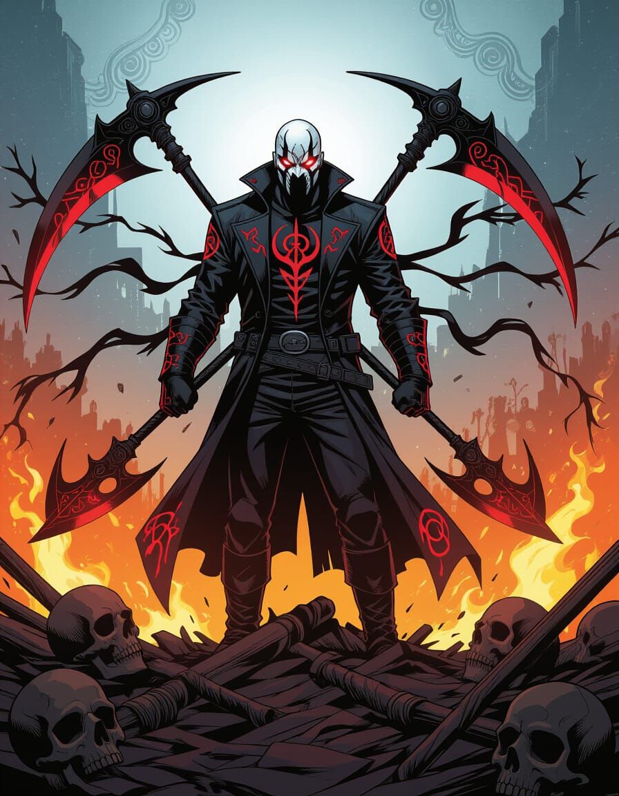 Comic Book Cover: Javier's Vow Amidst Battlefield