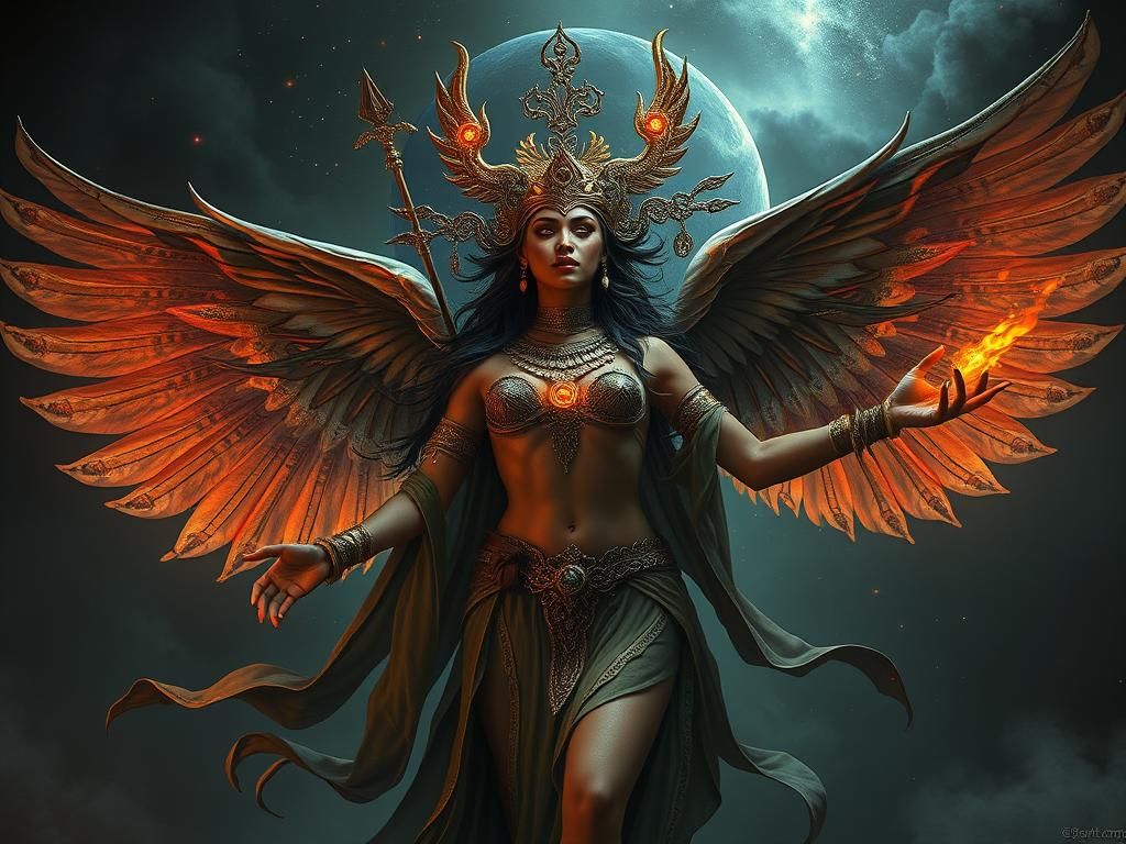 Divine Demonic Figure in Hyperrealistic Digital Art