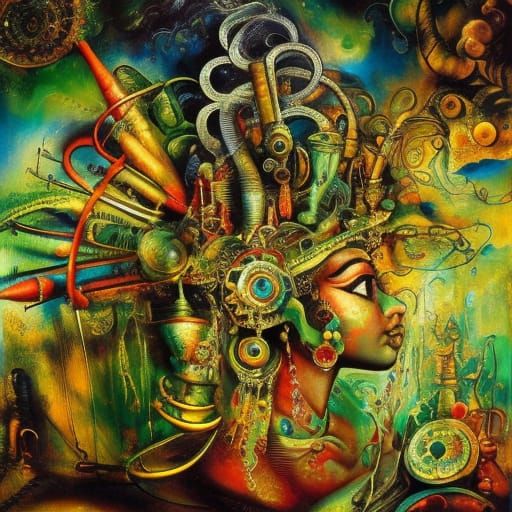 Green Manalishi with a two-pronged crown .