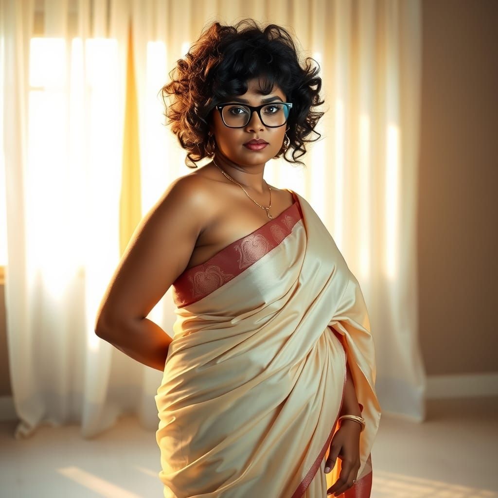 Confident Indian Woman in Silk Saree: Hyperrealistic Splash ...