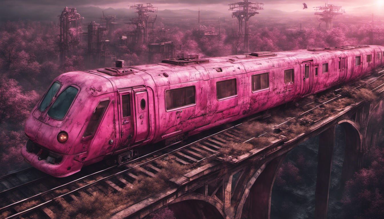 Pink Train in Post-Apocalyptic World