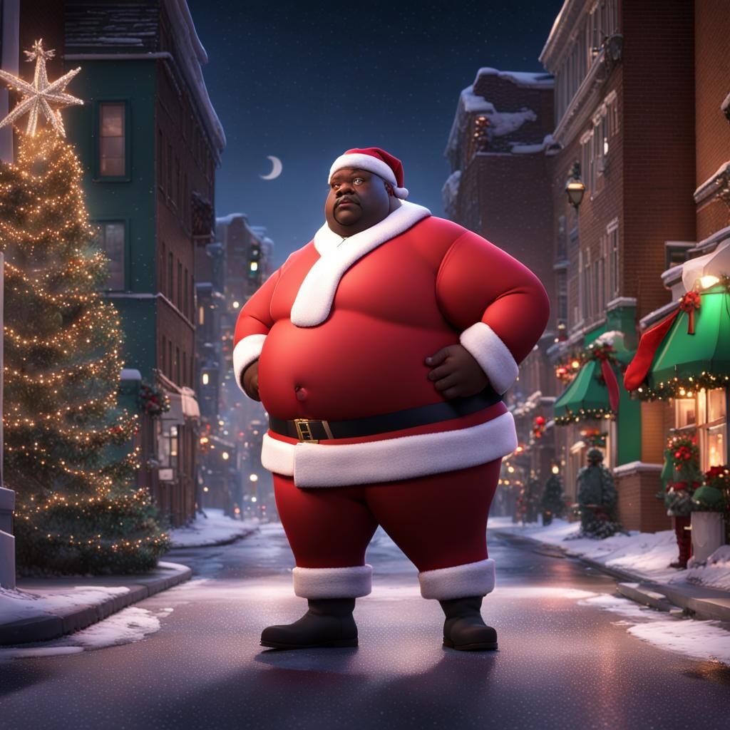 Santa Claus Figure on Christmas Eve Night