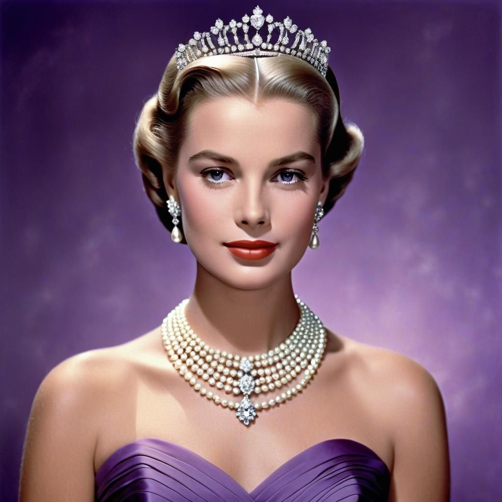 Princess Grace Kelly in Purple: Detailed Matte Painting