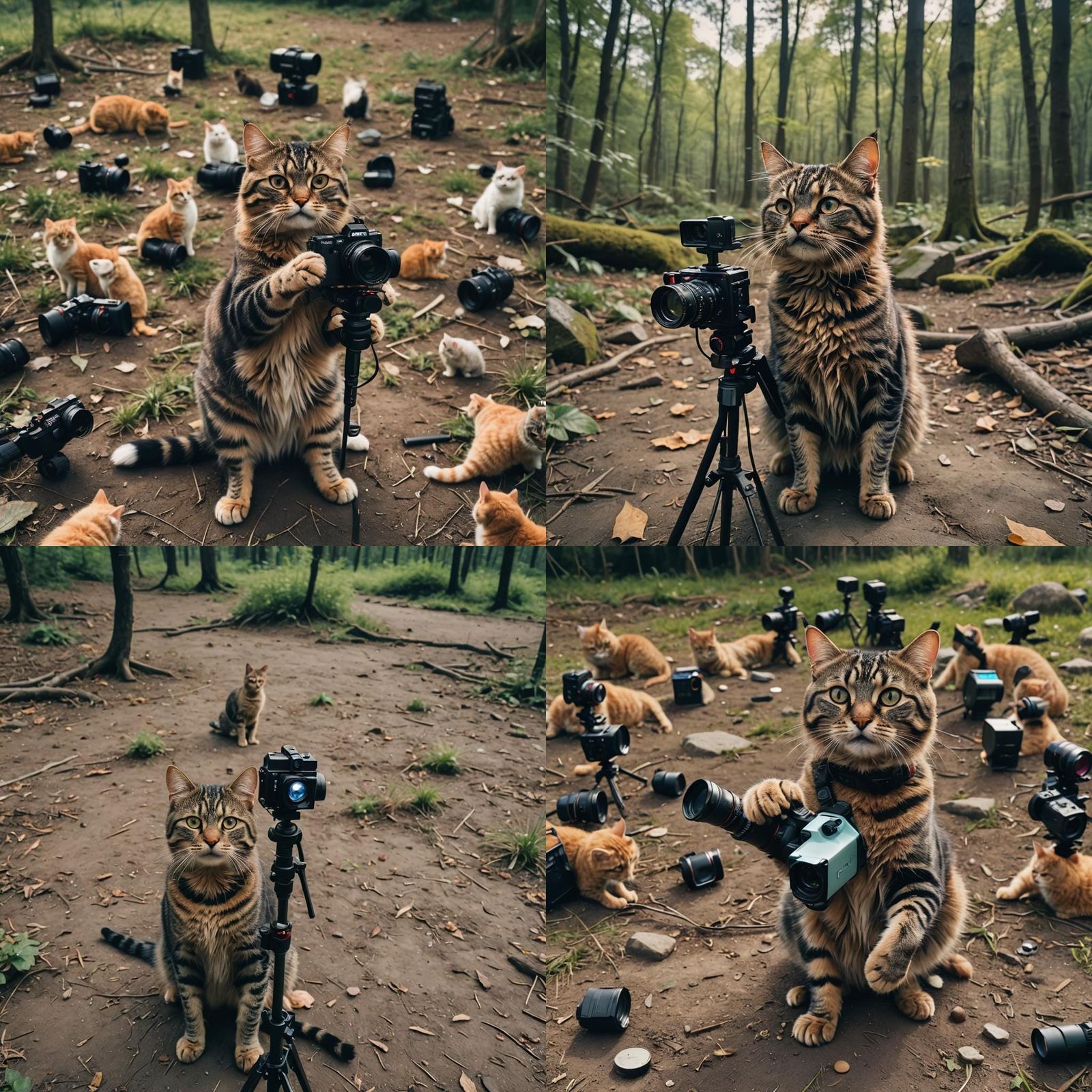 Cat Filming TikToks in Cinematic Style
