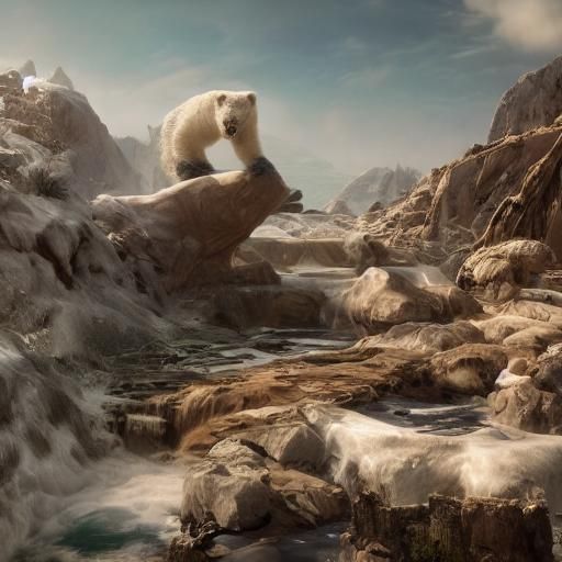 Optical Illusion: Snow Bear Hill, Anamorphic Art