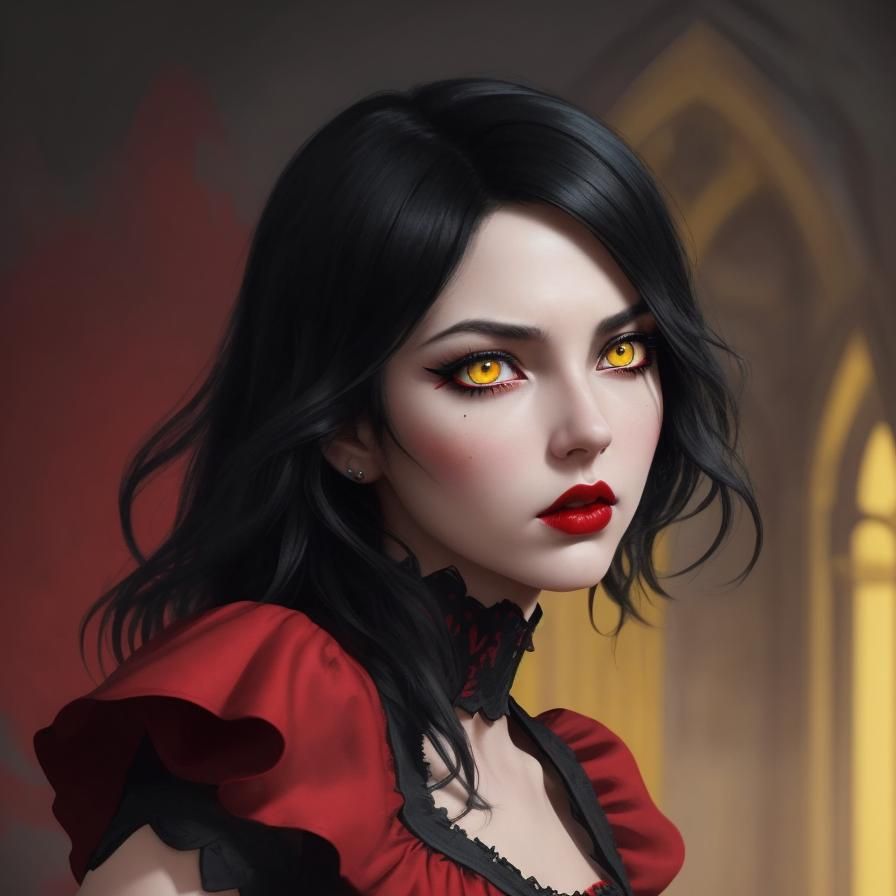 Woman in Castle: Hyperrealistic Splash Art Portrait