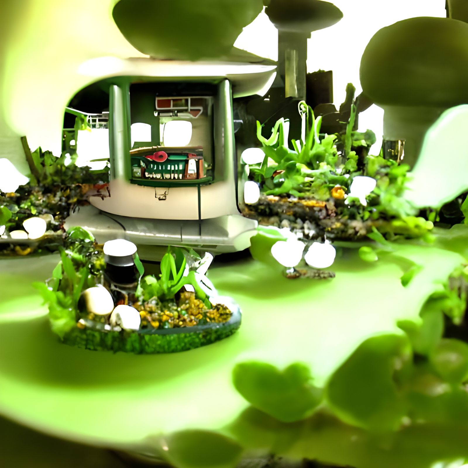 Whimsical Fairy Wonderland with 1950s Diner on Mars