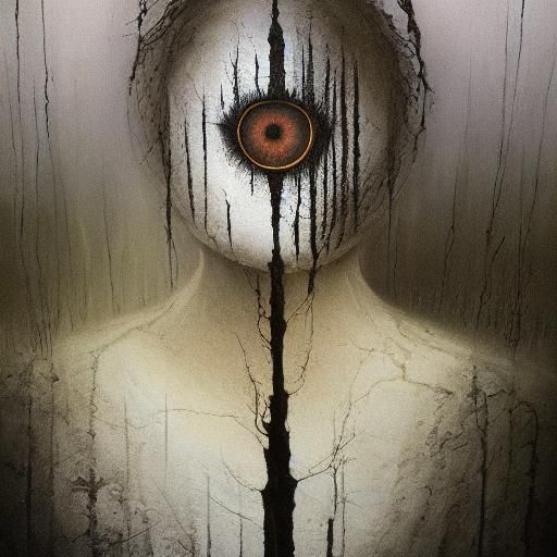 Dark Ethereal Faceless Woman in Surrealist Style