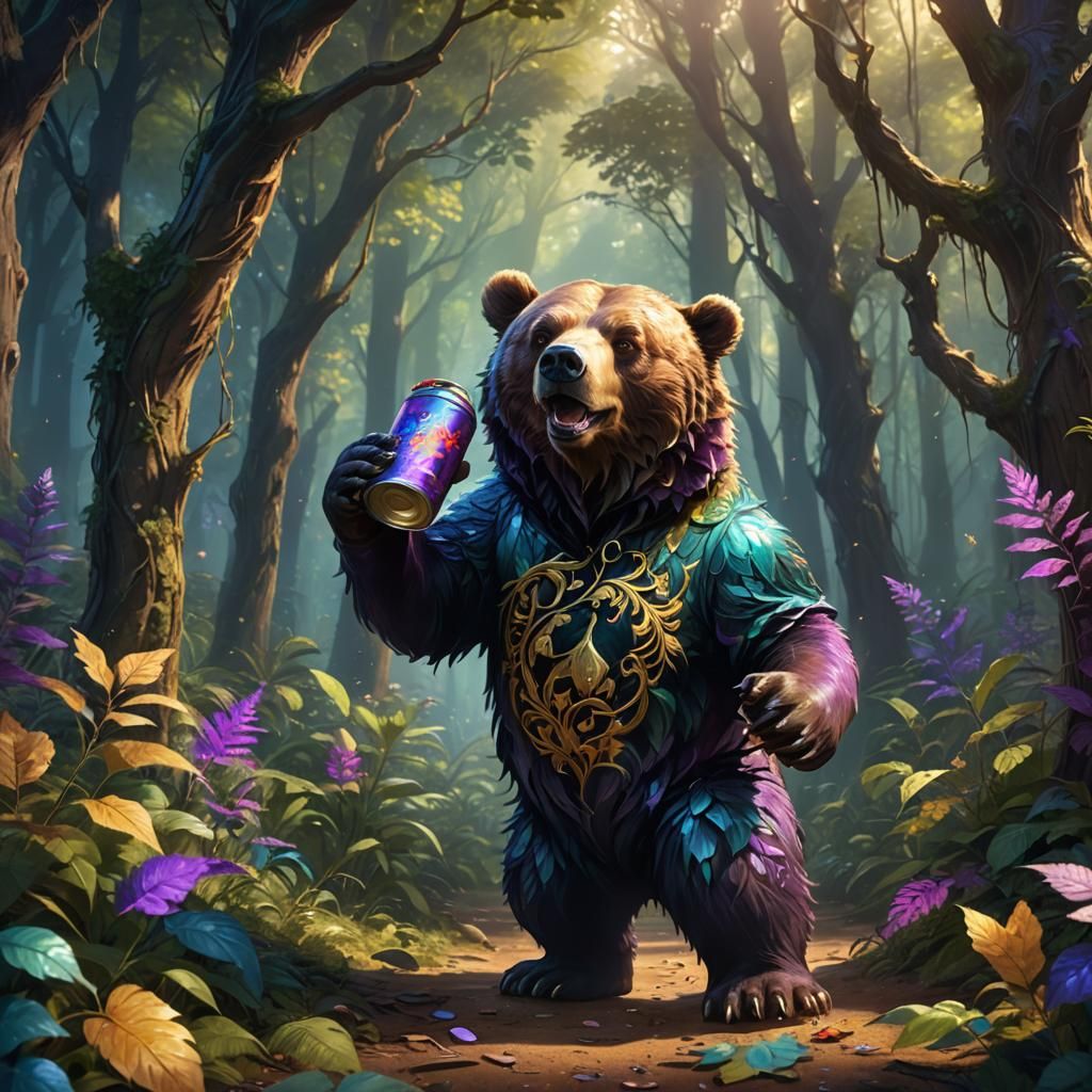 Mystical Bear in Forest Concept Art