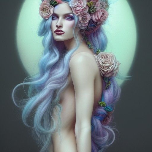 Pastel God Portrait in Maximalist Style