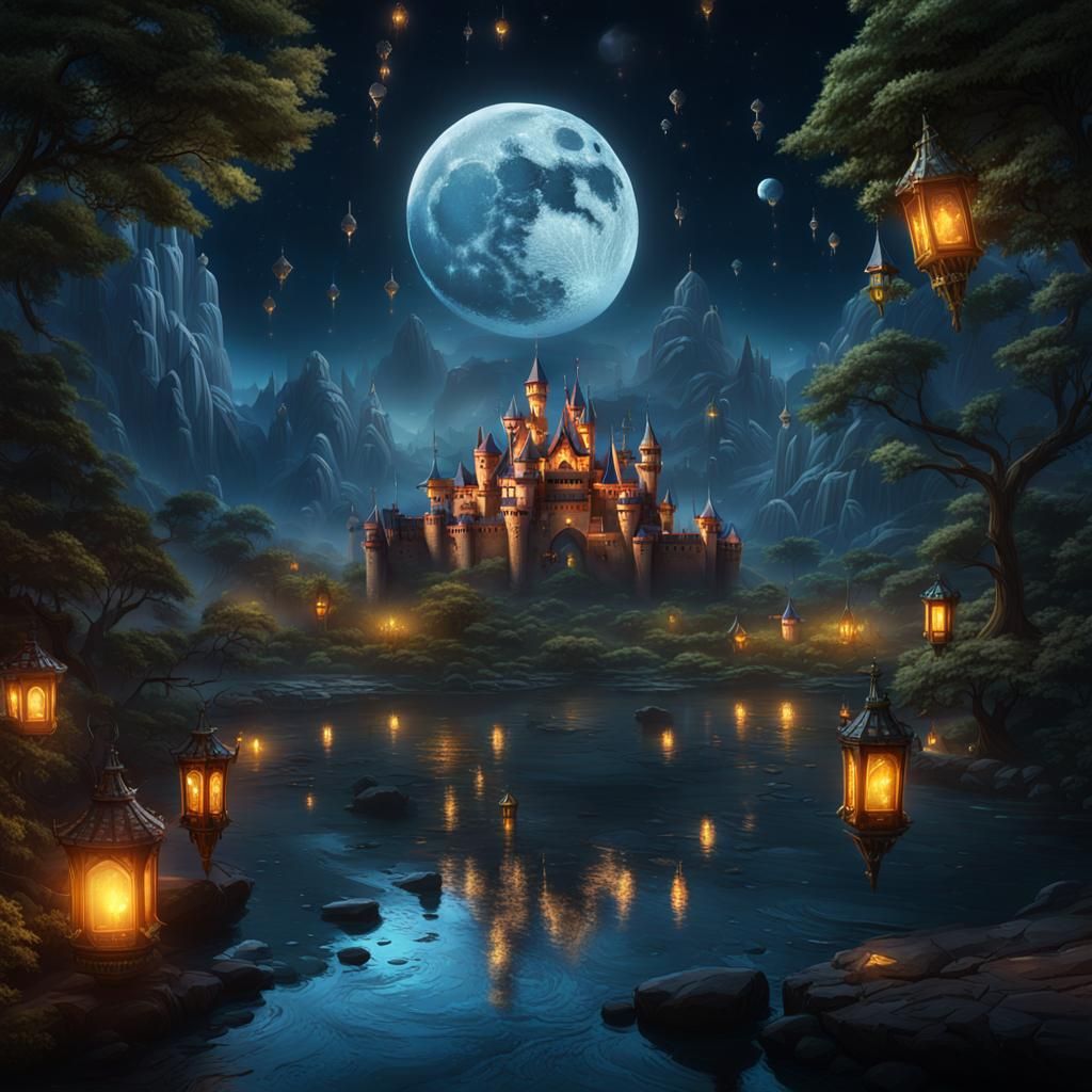 Glowing Kingdom of Lanterns: Fantasy Concept Art