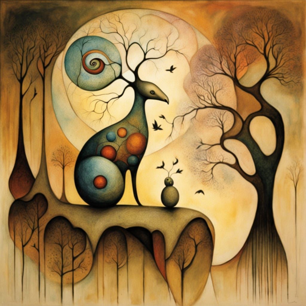 Whimsical Alien Landscape in Dreamlike Style