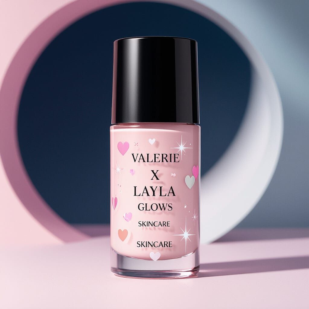 Pastel Pink Foundation Bottle Mockup with Y2K Sparkle