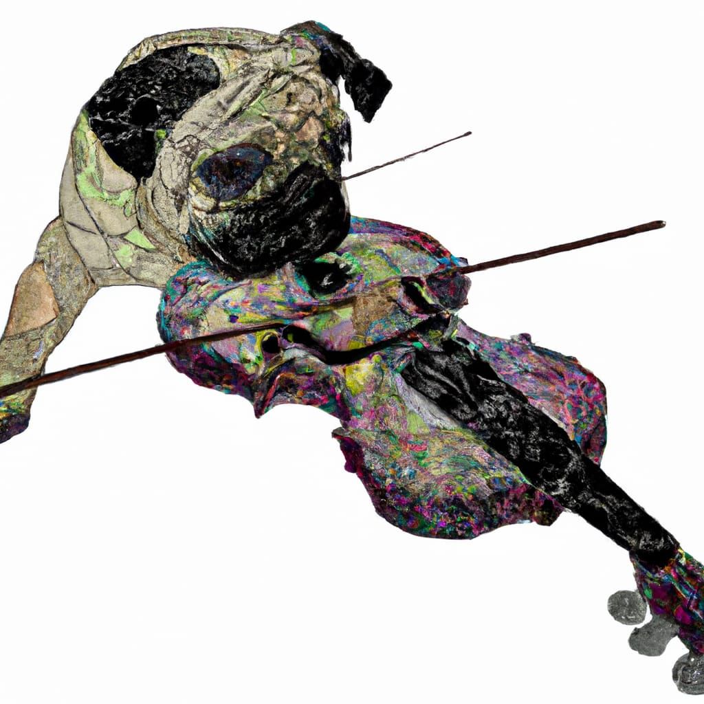 Pug's Abstract Violin Performance